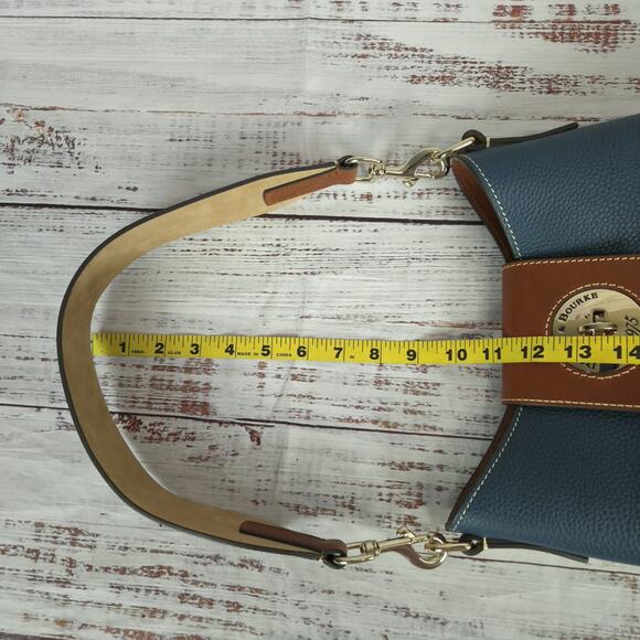 Dooney & Bourke Pebble Leather Turn lock Sac 30 Shoulder Bag Jeans Blue NWOT - Picture 14 of 14
